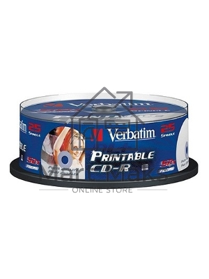 Диск CD-R Verbatim 700Mb 52x Cake Box (25шт) Printable (43439)