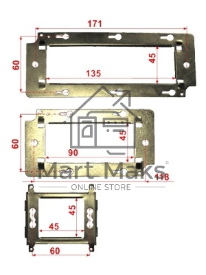 Суппорт Lanmaster LAN-MF45X45 1xMosaic металлический упак:1шт
