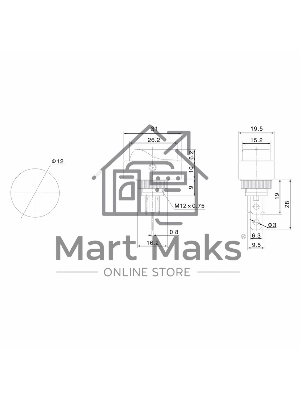 Выключатель клавишный Rexant 12V 20А (3с) ON-OFF черный ОВАЛ с красной LED подсветкой