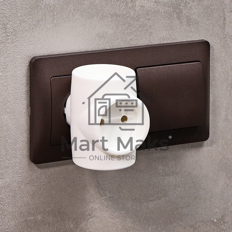 Тройник электрический без заземления 220 В, 6A Rexant