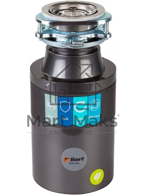 Измельчитель пищевых отходов Bort TITAN 4000 390 Вт; 4,2 кг/мин; 2800 об/мин; 1200 мл; Металл ; набор аксессуаров 4 шт [91275769]