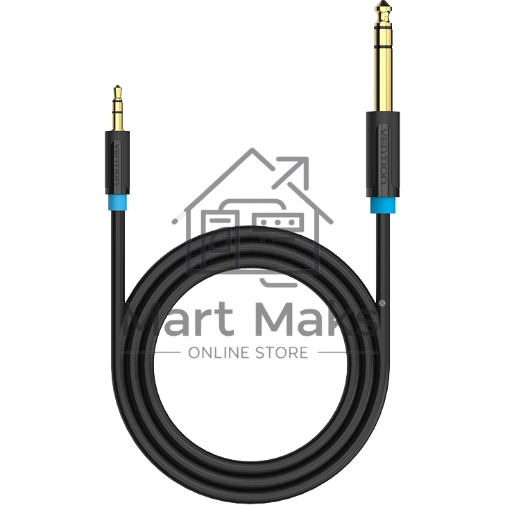 Кабель Vention аудио Jack 6,5 mm M/ 3,5 M - 1 м