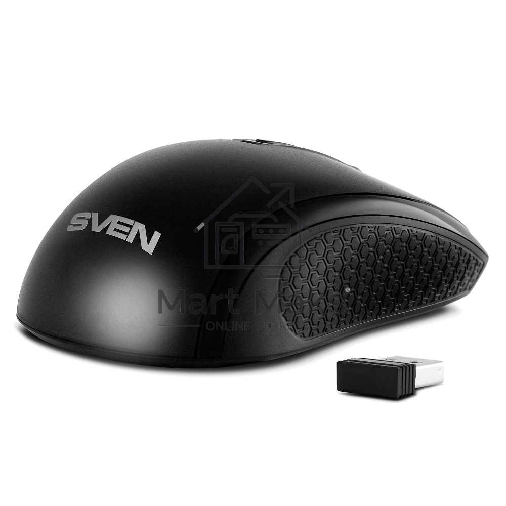 Мышь беспроводная SVEN RX-220W черный, 1600 dpi, радиоканал, USB, кнопки - 4
