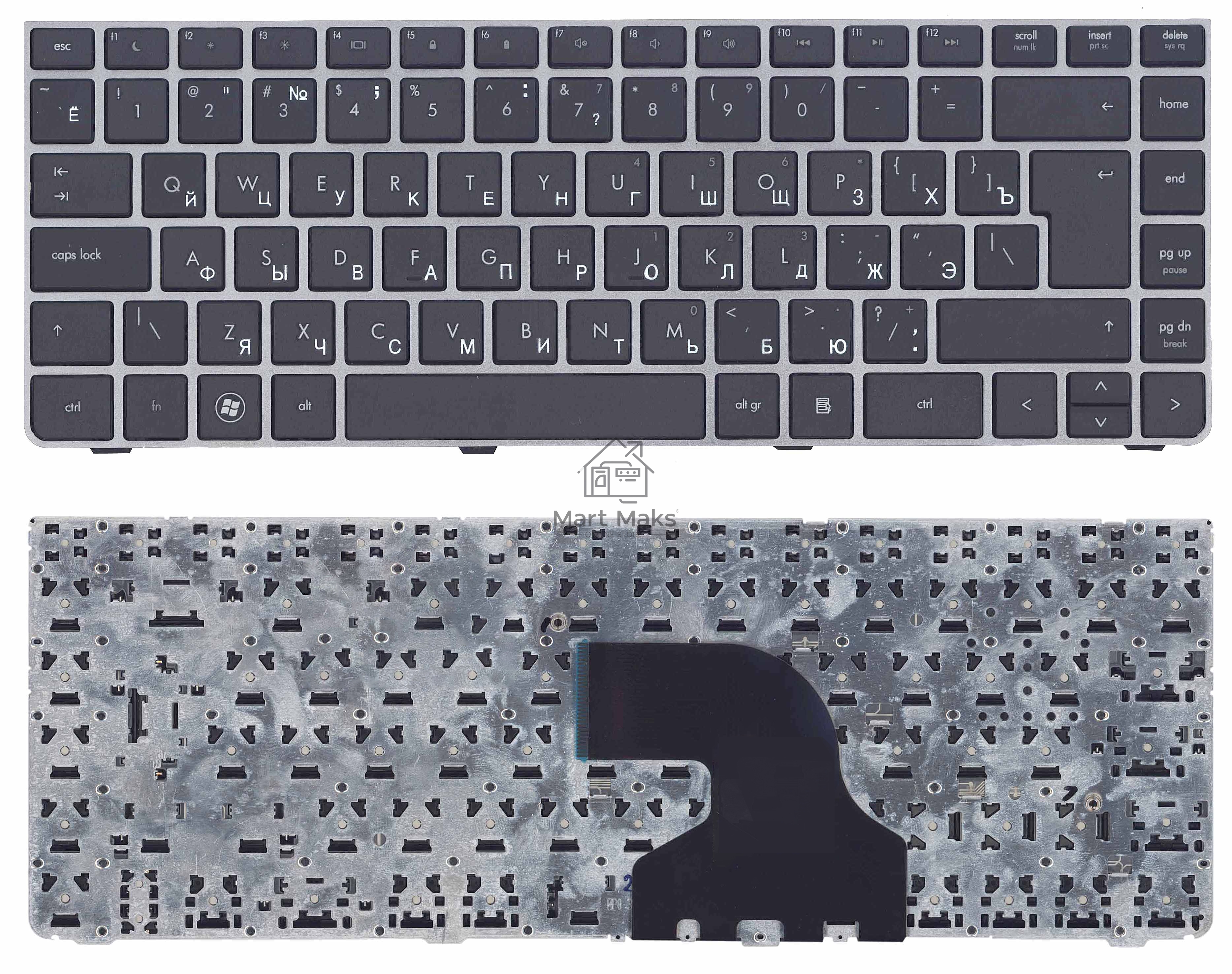 Клавиатура для ноутбука HP ProBook 4330S 4331S черная c серой рамкой