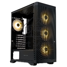 Компьютерный корпус HSPD M520, Mesh Mid Tower, черный, slide TG, 0.45 SPCC, 4x120мм ARGb ATX, mATX, mITX 160/330/184мм 2x2.5