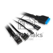 Компьютерный корпус без блока питания HSPD M530, Mesh Mid Tower, Black, TG, 0.4 SPCC, no fans ATX, mATX, mITX 155/290/200mm 2x2.5
