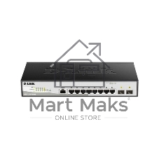 Коммутатор D-Link DGS-1210-10P/ME/B1A, 8×1 Гбит/с + 2×1 Гбит/с SFP, управляемый
