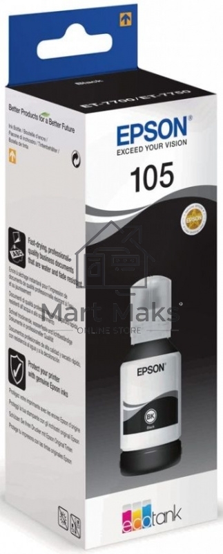 Чернила Epson 105BK C13T00Q140 черный (8000стр.) (140мл) для Epson L7160/7180