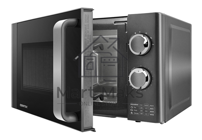 Микроволновая печь Centek CT-1583 серый, 20 л, 700 Вт, переключатели - поворотный механизм