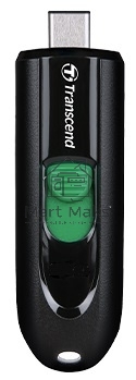 Флешка USB Transcend JetFlash 790С (TS64GJF790C), 64Gb, USB 3.0 Type-C, R/W 90/60, черный/зеленый