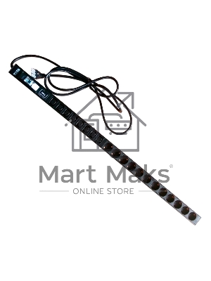 Вертикальный блок розеток, 12xSchuko + 8xC13, 250V, 16A, шнур 3 метра, вилка Schuko