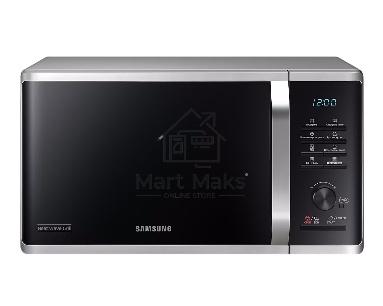 Микроволновая печь Samsung MG-23K3575AS черный /серебристый, 23 л, 800 Вт, переключатели - кнопки/поворотный механизм