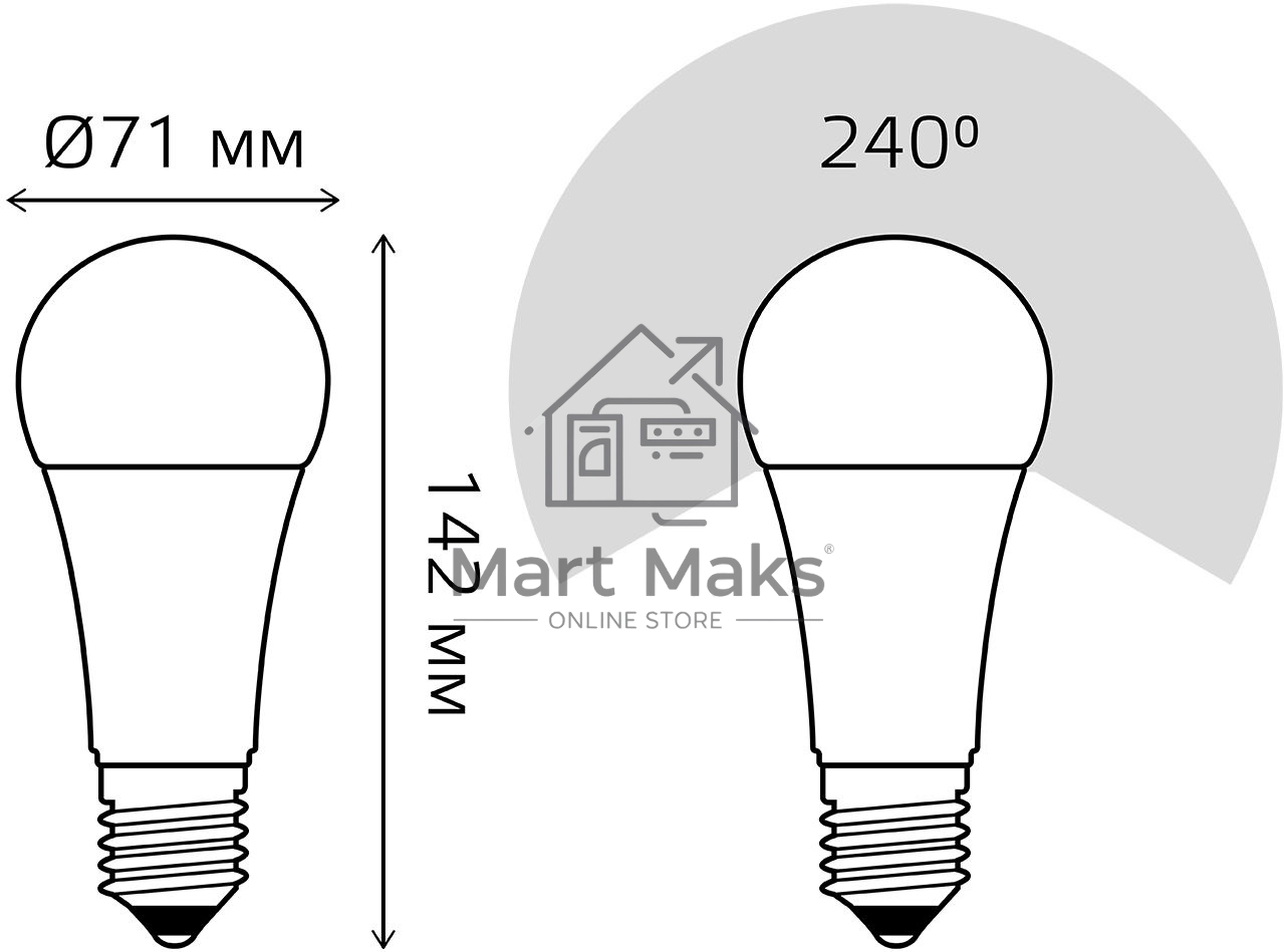 Светодиодная лампа LED Elementary A67 30W E27 2390lm 6500K 1/10/50 0 GAUSS 73239