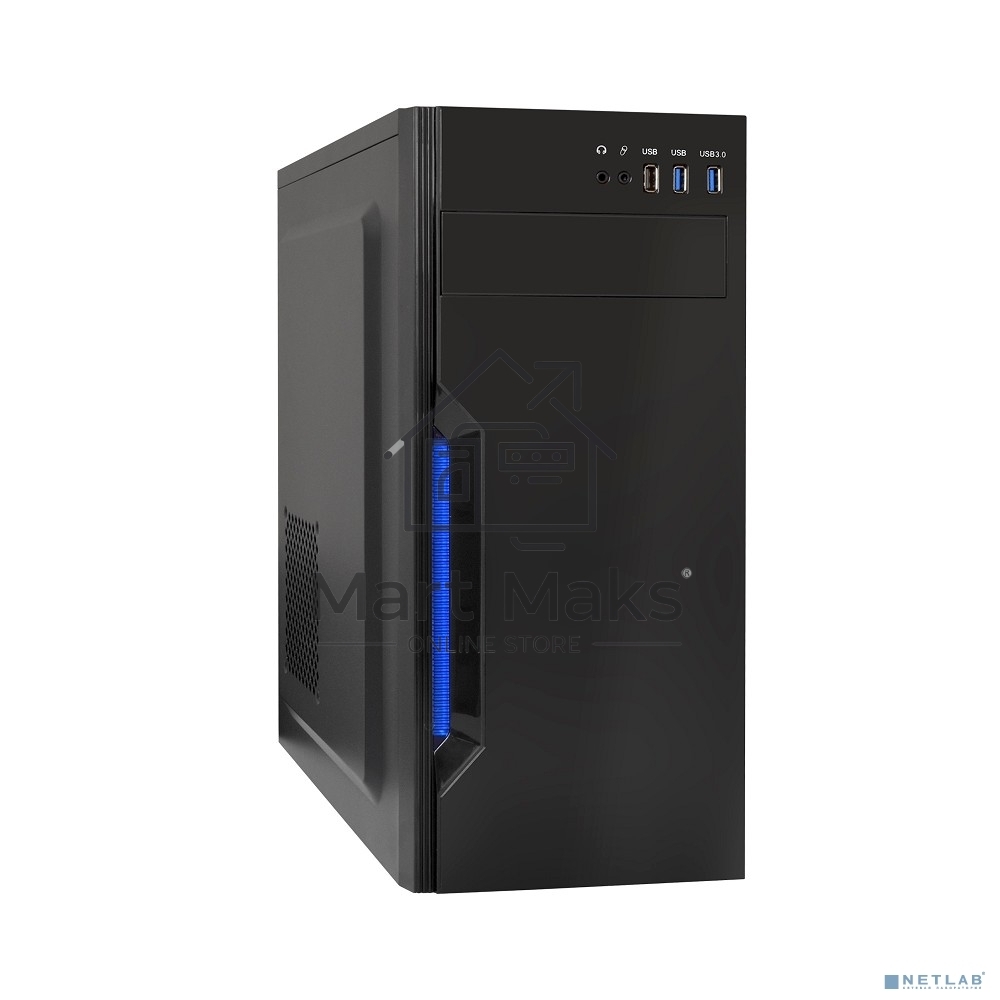 Компьютерный корпус ExeGate XP-333U черный, Miditower ATX, <XP450, Black,120mm>, 1*USB+2*USB3.0, Audio