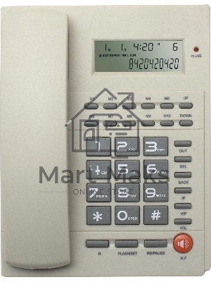 Телефон проводной Ritmix RT-420 белый/серый