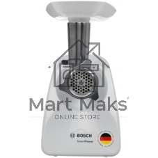 Мясорубка электрическая Bosch MFW2510W белый, 1500 Вт, 1.7 кг/мин, защита от перегрузки, насадки - 3