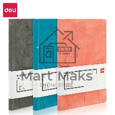 Блокнот Deli EN126LORANGE A5 210х143 мм, искусственная кожа, 96 л, линейка, мягкая обложка, оранжевый