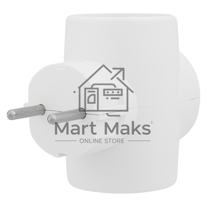 Тройник электрический без заземления 220 В, 6A Rexant