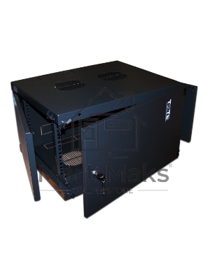 Шкаф настенный Lanmaster Next TWT-CBWNM-6U-6X6-BK 6U 550x600мм пер.дв.металл съемные бок.пан. 60кг черный