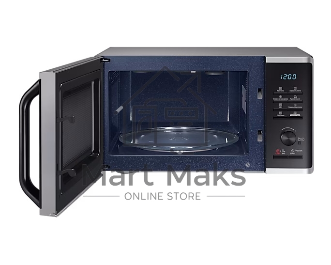 Микроволновая печь Samsung MG-23K3575AS черный /серебристый, 23 л, 800 Вт, переключатели - кнопки/поворотный механизм