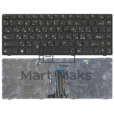 Клавиатура для ноутбука Lenovo G480 черная с черной рамкой