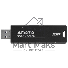 Внешний SSD ADATA SC610, 2TB, USB 3.2 Gen 2 Type-A, R/W 550/500, черный