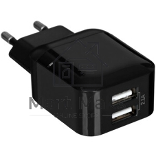 Сетевой адаптер Defender 2xUSB, 5V/2.1А, черный, пакет (EPA-13)