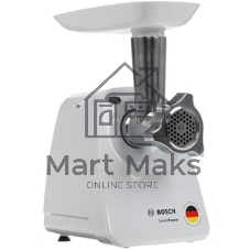 Мясорубка электрическая Bosch MFW2510W белый, 1500 Вт, 1.7 кг/мин, защита от перегрузки, насадки - 3
