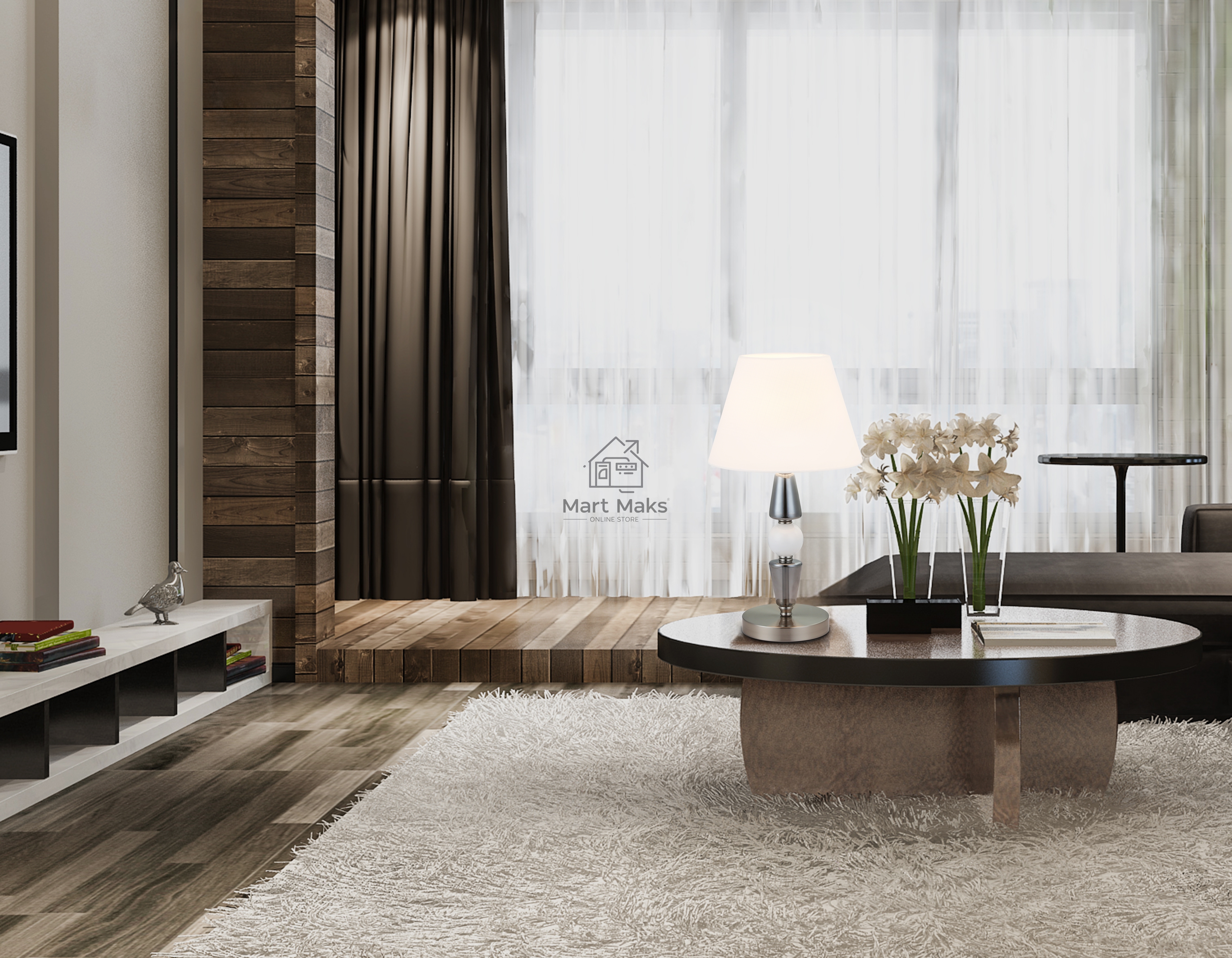 Светильник Ambrella light LH75262 SN/FR сатин никель/белый матовый E14 max 40W D260*470