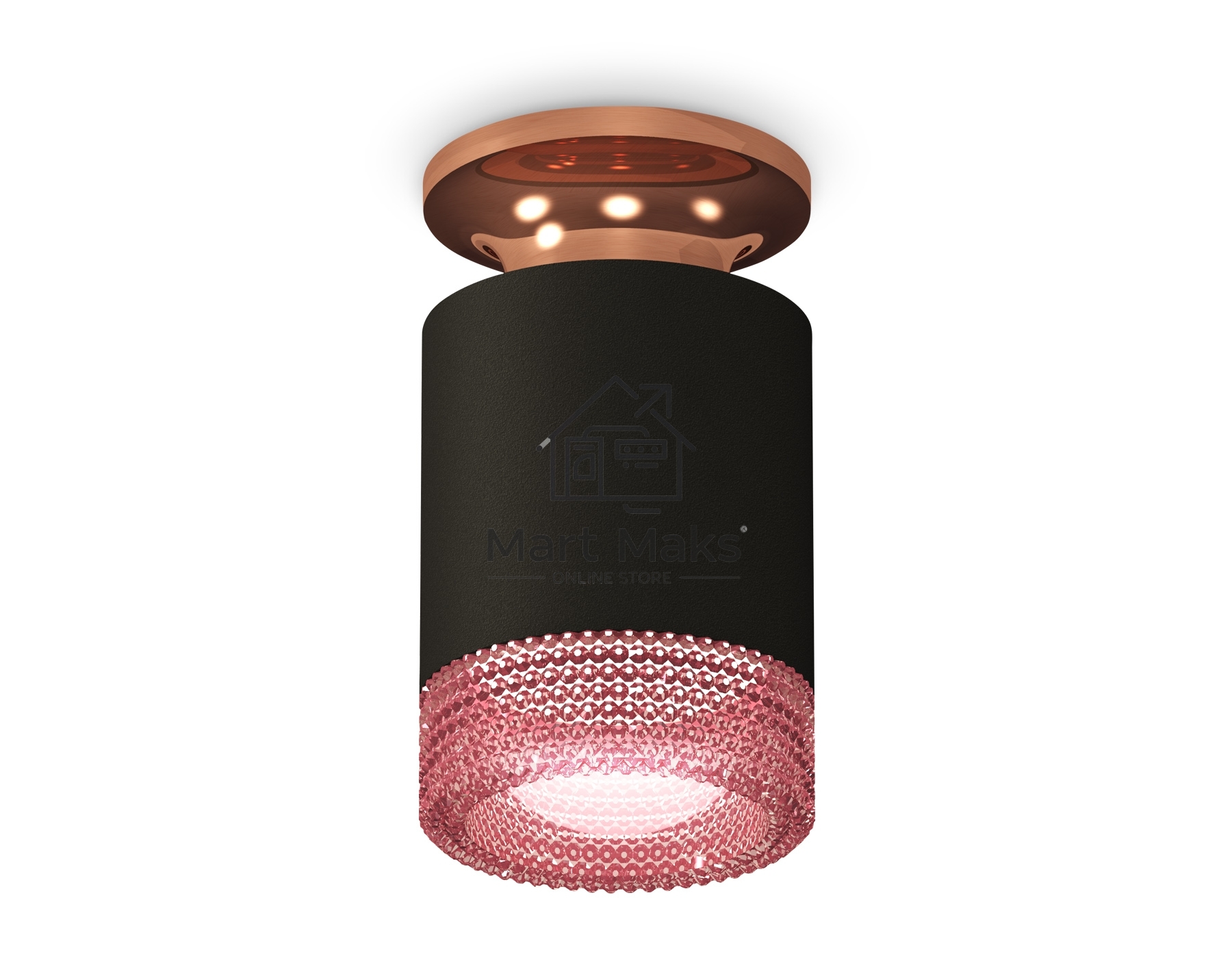 Светильник Ambrella Light XS6302182 SBK/PPG/PI черный песок/золото розовое полированное/розовый MR16 GU5.3
