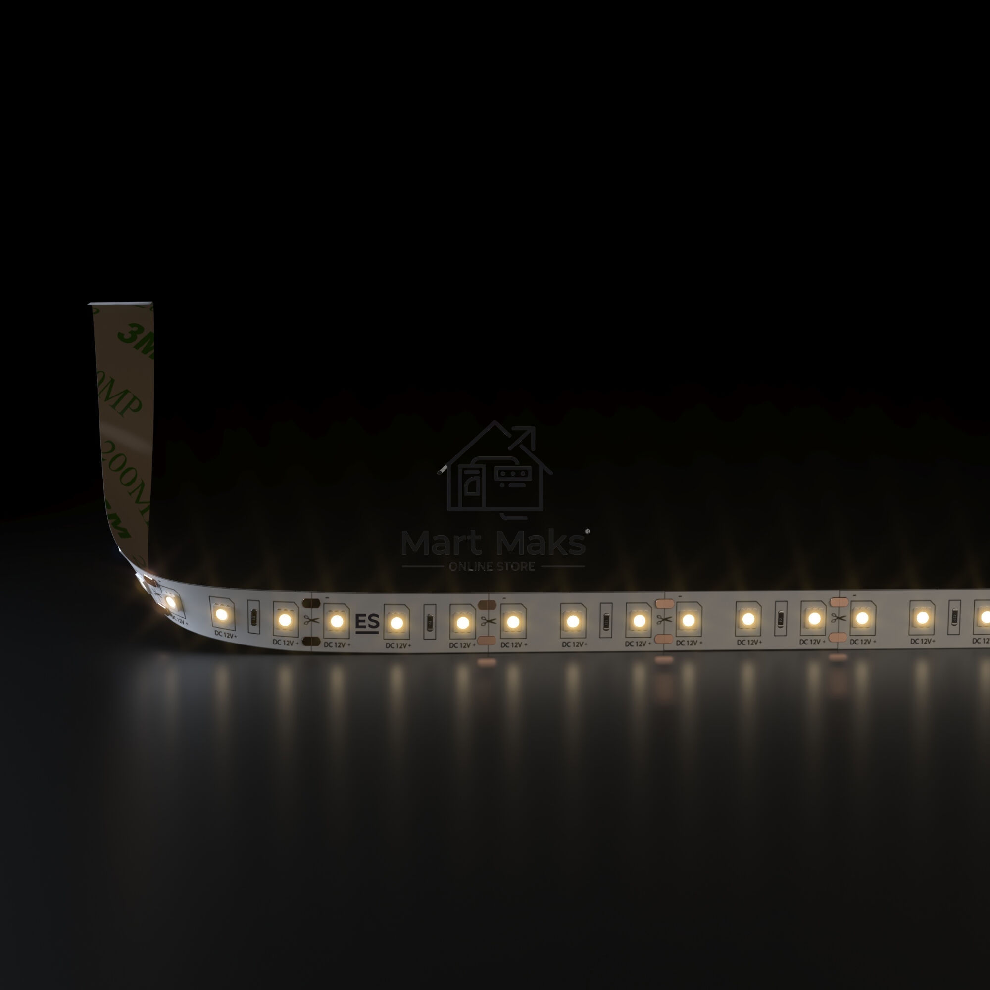 Лента светодиодная 5050 12V 60Led 14,4W IP20 / 60Led 14,4W IP20 3300K теплый белый