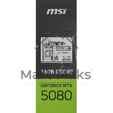 Видеокарта MSI GeForce RTX 5080 VENTUS 3X OC, 16 GB GDDR7, 256 bit, 3xDisplayPort, HDMI, GPU 2640 MHz