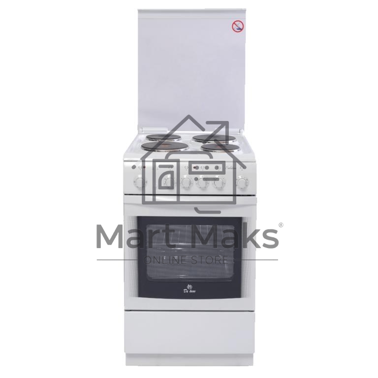 Плита электрическая De Luxe 506004.03Э (кр) белый, конфорок 4 шт, духовка 60 л, 50 см x 85 см x 60 см