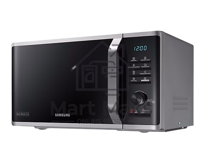 Микроволновая печь Samsung MG-23K3575AS черный /серебристый, 23 л, 800 Вт, переключатели - кнопки/поворотный механизм