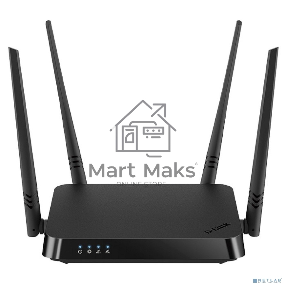 Роутер D-Link DIR-822/RU/E1A, Wireless AC1200 Dual-Band Router with 1 10/100Base-TX WAN port and 4 10/100Base-TX LAN ports.802.11b/g/n compatible, 802.11AC up to 866Mbps,1 10/100Base-TX WAN port, 4 10/100B