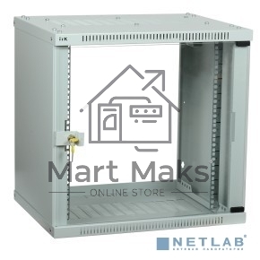 Шкаф LINEA WE 9U 600x600мм дверь стекло серый ITK