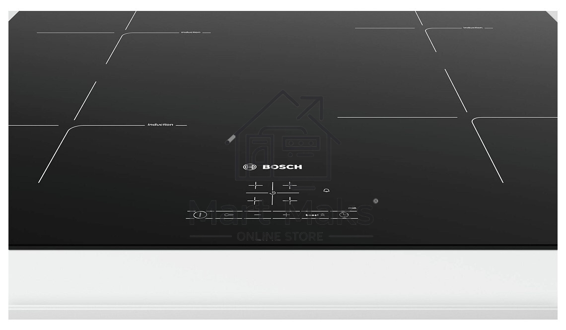 Индукционная варочная панель Bosch PUE611HC1E, 60 см, индукция,скошенные края, сенсорное управление, черный