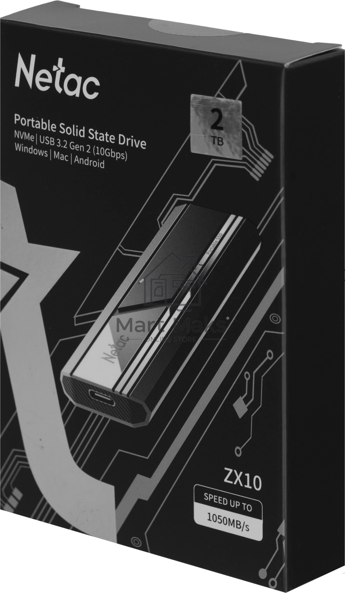 Внешний накопитель SSD Netac USB-C 2Tb NT01ZX10-002T-32BK ZX10 2.5