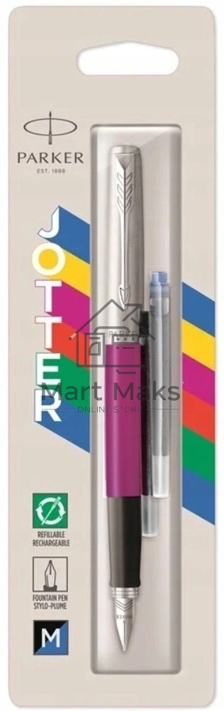 Ручка перьевая Parker Jotter Originals F60 (2096860) Magenta M сталь нержавеющая блистер