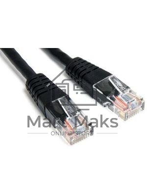 Патч-корд TWT UTP кат.5e, с заливными колпачками, 5.0 м, черный