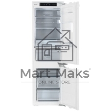 Встраиваемый холодильник Gorenje NRKI517E82WF, полезный объем 244 л, электронное управление, цифровой дисплей, автоматическое размораживание No Frost, быстрое замораживание, интенсивное охлаждение, зона свежести с контролем влажности, инверторный компрессор, энергоэффективность А+