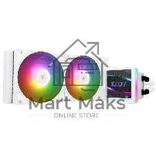 Водяное охлаждение для процессора Thermalright Grand Vision 240 (240mm, LED, White, ARGB/Fans: 2x120mm, 80.45CFM, 29.4dBA, 2150RPM/Pump height 72.5mm, 6400RPM, Rad thickness 27mm/S: 1700, 1200, 1851, 115X, 2011, 2066, AM5, AM4)