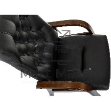 Кресло офисное Бюрократ T-9928WALNUT-CF черный, кожа, на ножках, дерево