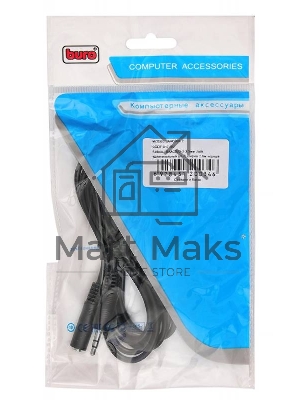 Кабель-удлинитель аудио Buro Jack 3.5 (m)/Jack 3.5 (f) 2м. черный BAAC003-2
