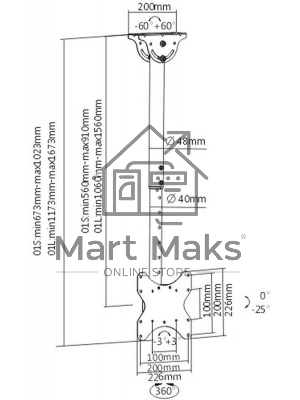 Кронштейн для телевизора Arm Media LCD-1600 черный 15