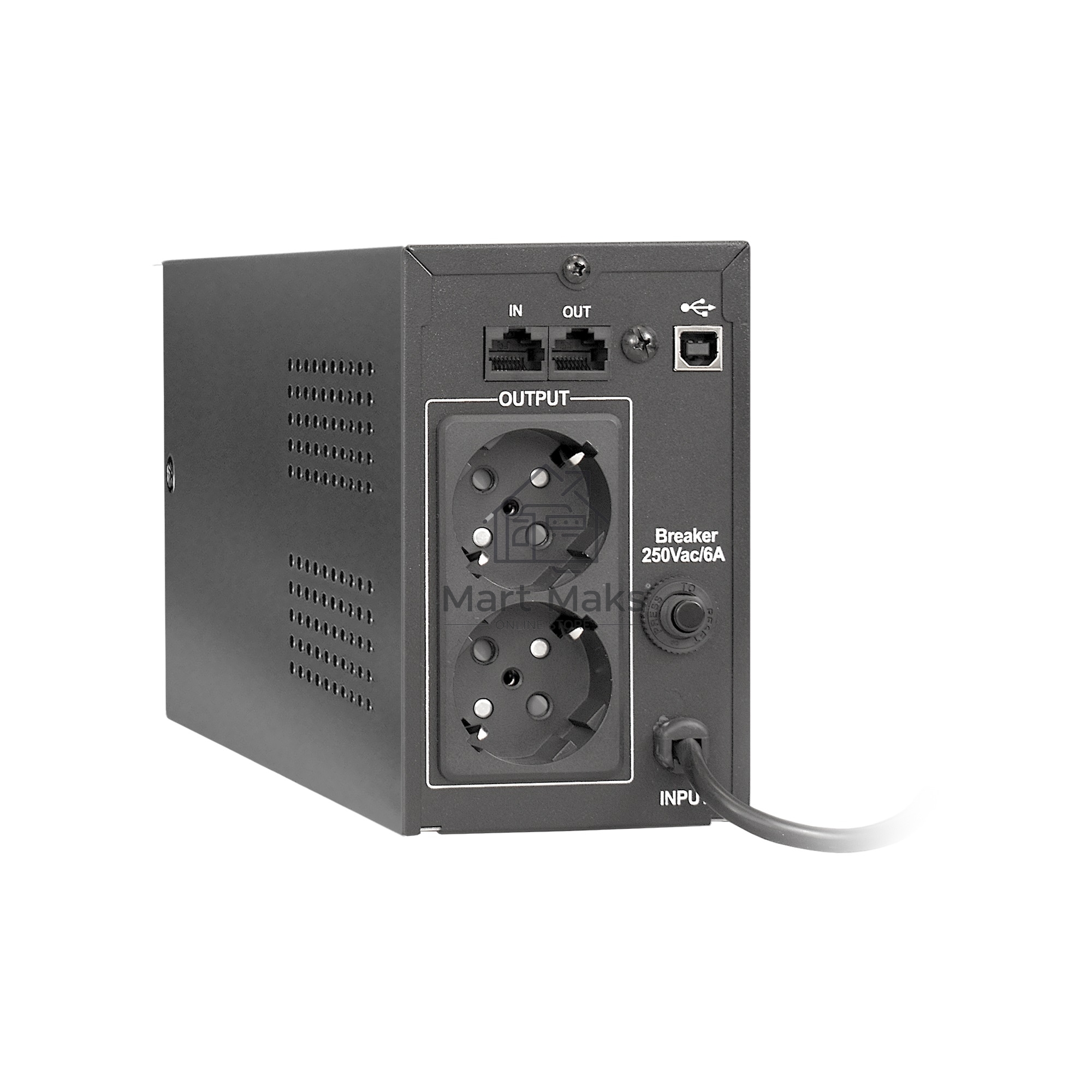 Источник бесперебойного питания ExeGate EP212515RUS Power Smart ULB-600 LCD <600VA, Black, 2 евророзетки, USB>