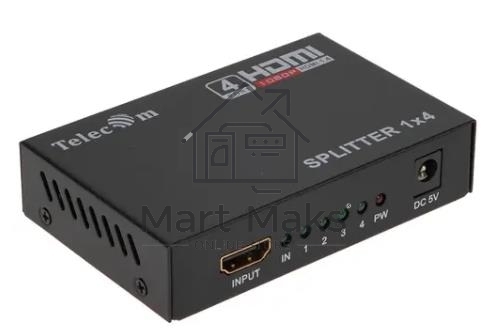 Разветвитель HDMI 1=>4 Telecom <TTS5020>, каскадируемый, 1.4v+3D