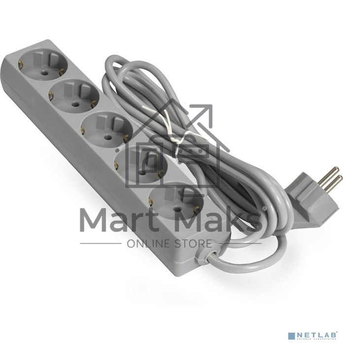 Сетевой фильтр ExeGate EX285826RUS ECE-5-5G (5 евророзетки с заземлением, 5м, серый)