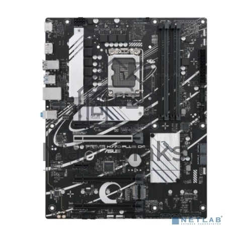 Материнская плата ASUS PRIME H770-PLUS D4, LGA 1700, Intel H770, 4xDDR4, 4xSATA, 3xM.2 PCIe 4.0 x4, 1xPCIe 5.0 x16, 2xPCIe 4.0 x4, 1xHDMI, 1xDP, 1xUSB-C 3.2 Gen 2, 2xUSB 3.2 Gen 2, 3xUSB 3.2 Gen 1, 1x 1Gb LAN, 3x3.5 мм, 7.1, ATX