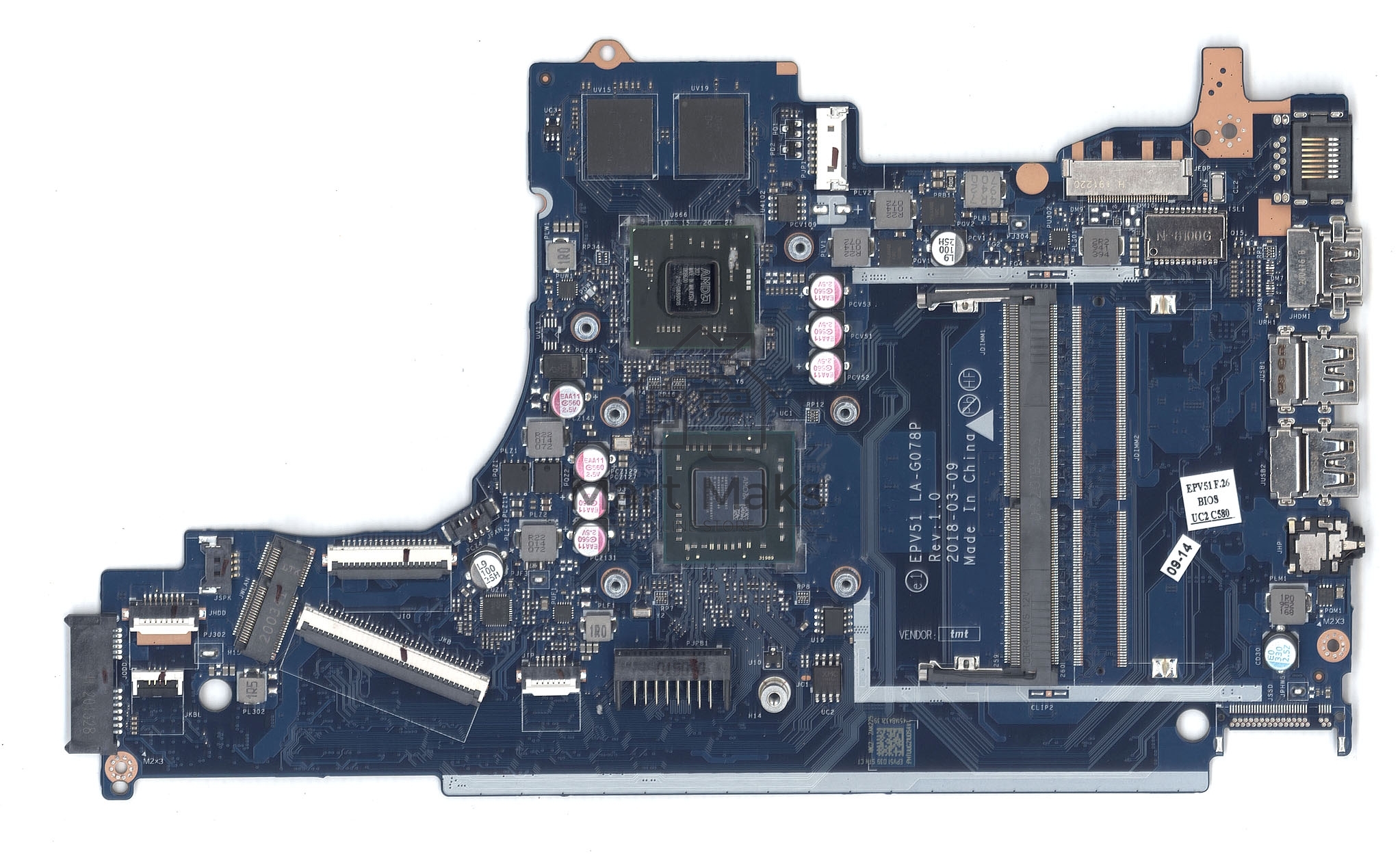 Материнская плата LA-G078P HP 255 G7 15T-DB 15-DB 15-DA 530 2Gb A6-9225